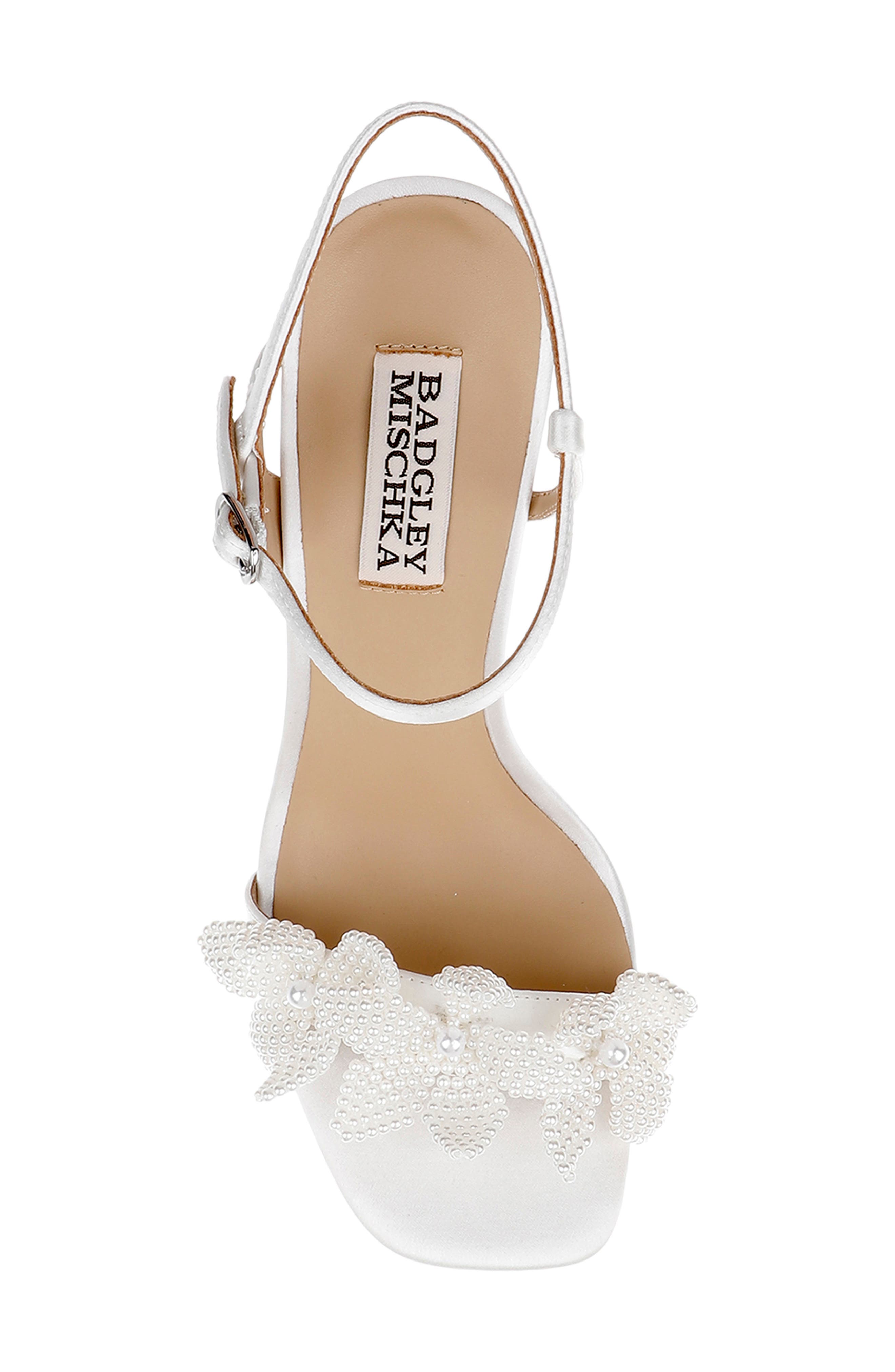 Badgley Mischka Collection Wicket Ankle Strap Platform Sandal, Alternate, color, White Satin
