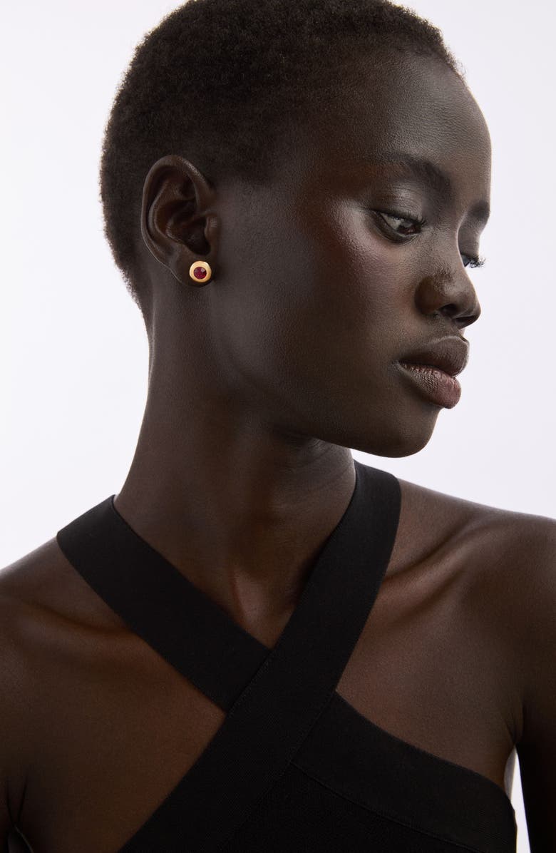 Susan Caplan 1980s Vintage Ruby Red Earrings, Alternate, color, Sruby Red