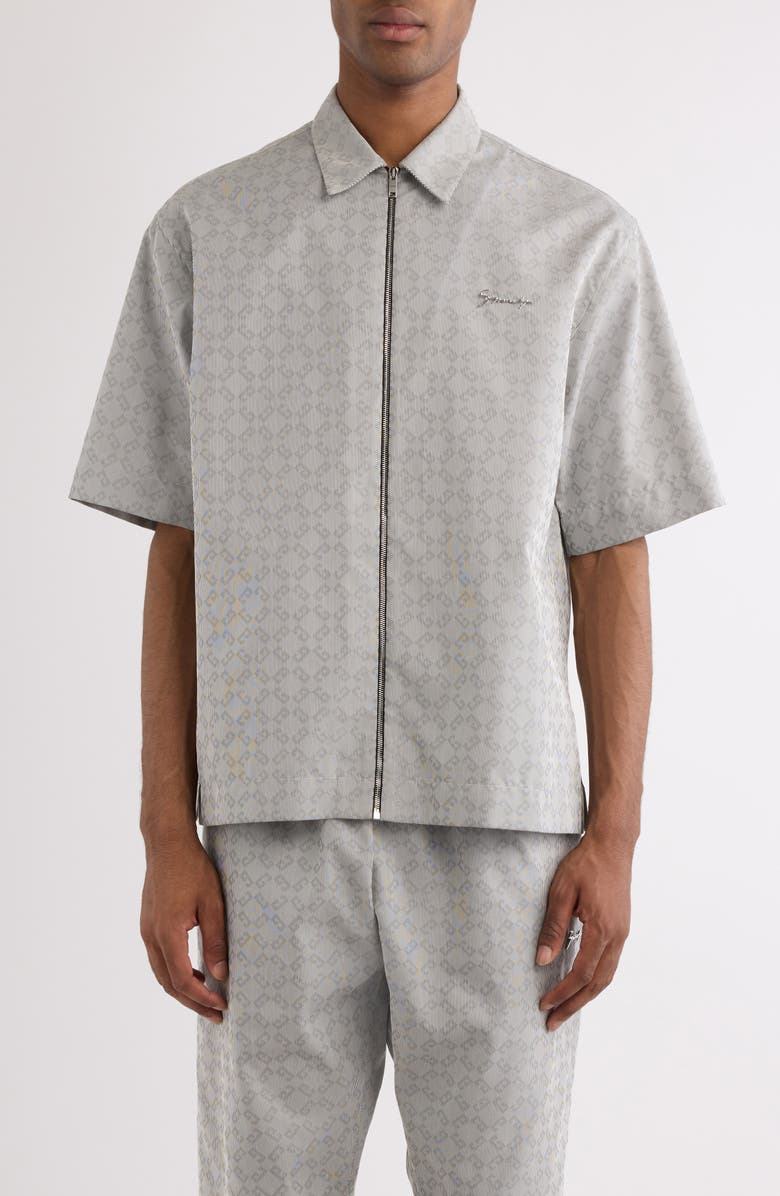 Givenchy Monogram 72 Jacquard Boxy Short Sleeve Shirt, Main, color, 