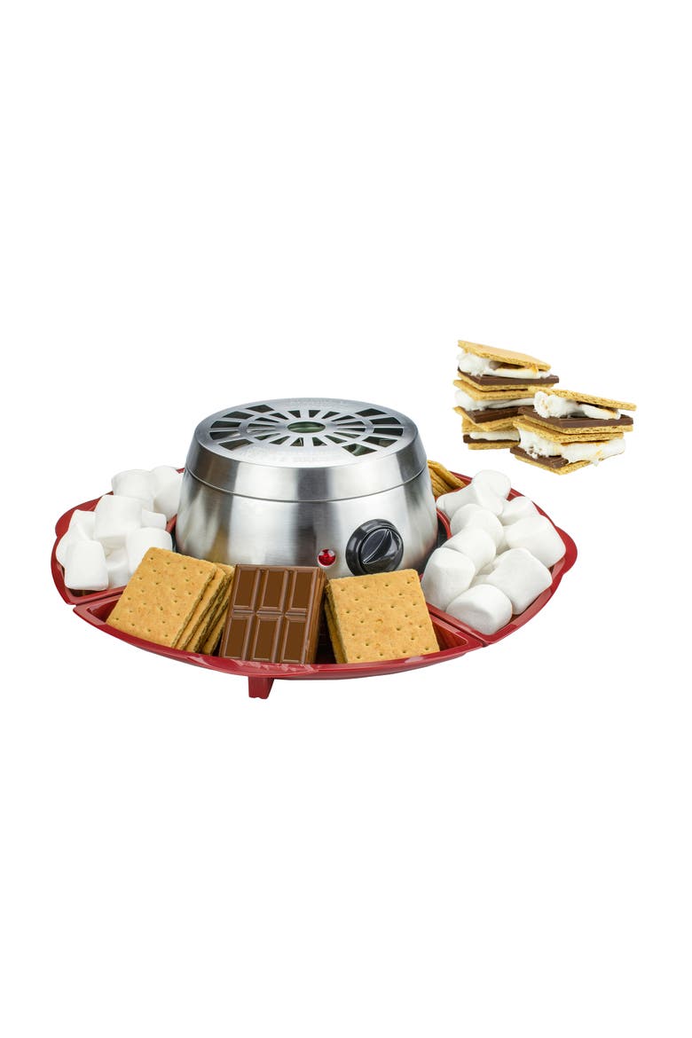 Indoor Electric Stainless Steel 8 Piece Smore Maker Set, Alternate, color, Red