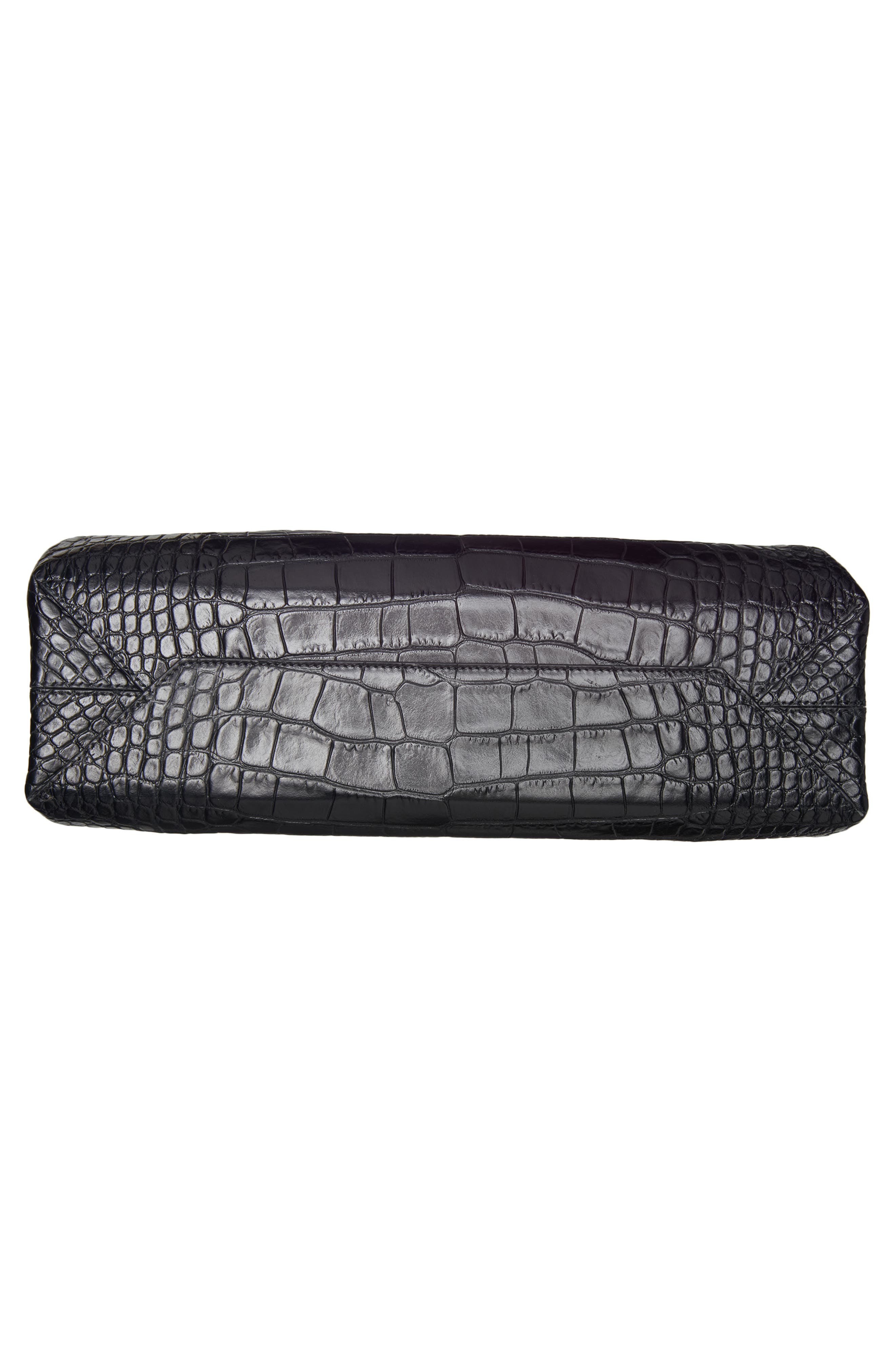 TOM FORD Patrick Croc Embossed Shoulder Bag, Alternate, color, Black