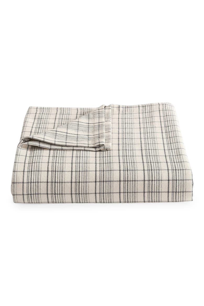 Dot Dash Plaid Bed Blanket, Main, color, MEDIUM BEIGE