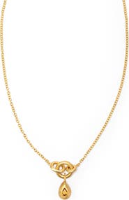 Eloise Jewelry Voyage Necklace Light Chain with Drop Charm Madeira Quartz. Handmade in Italy