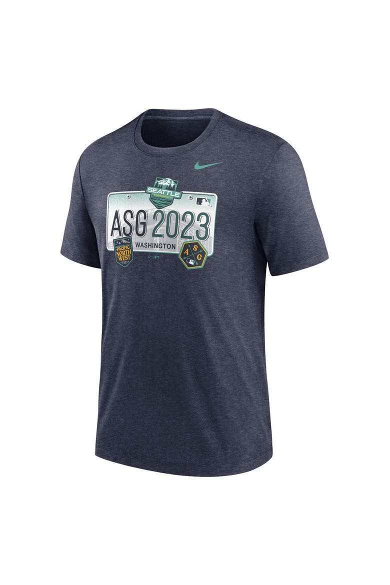 Men's Nike  Heather Navy 2023 MLB All-Star Game License Plate Tri-Blend T-Shirt, Alternate, color, Heather Navy