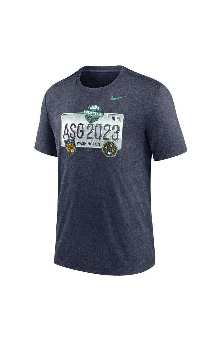 Nike Men's Nike  Heather Navy 2023 MLB All-Star Game License Plate Tri-Blend T-Shirt, Alternate, color, 
