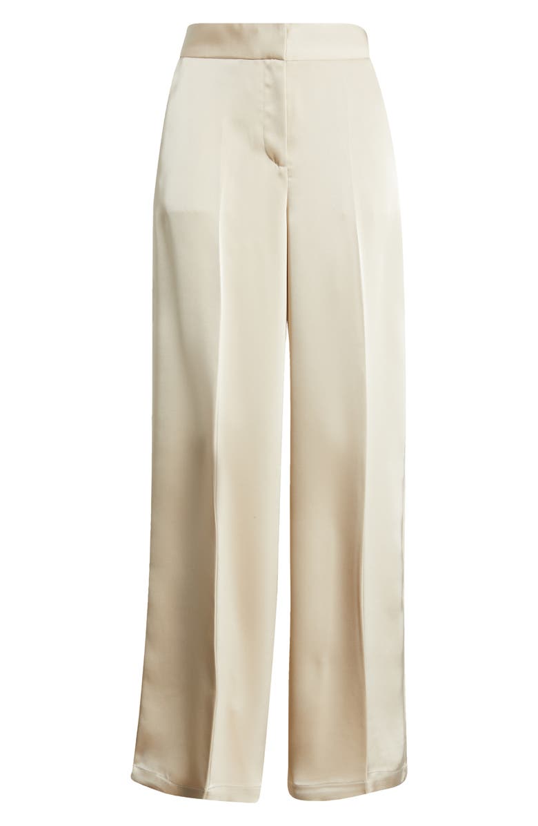 Tahari ASL Wide Leg Satin Pants, Alternate, color, Sand