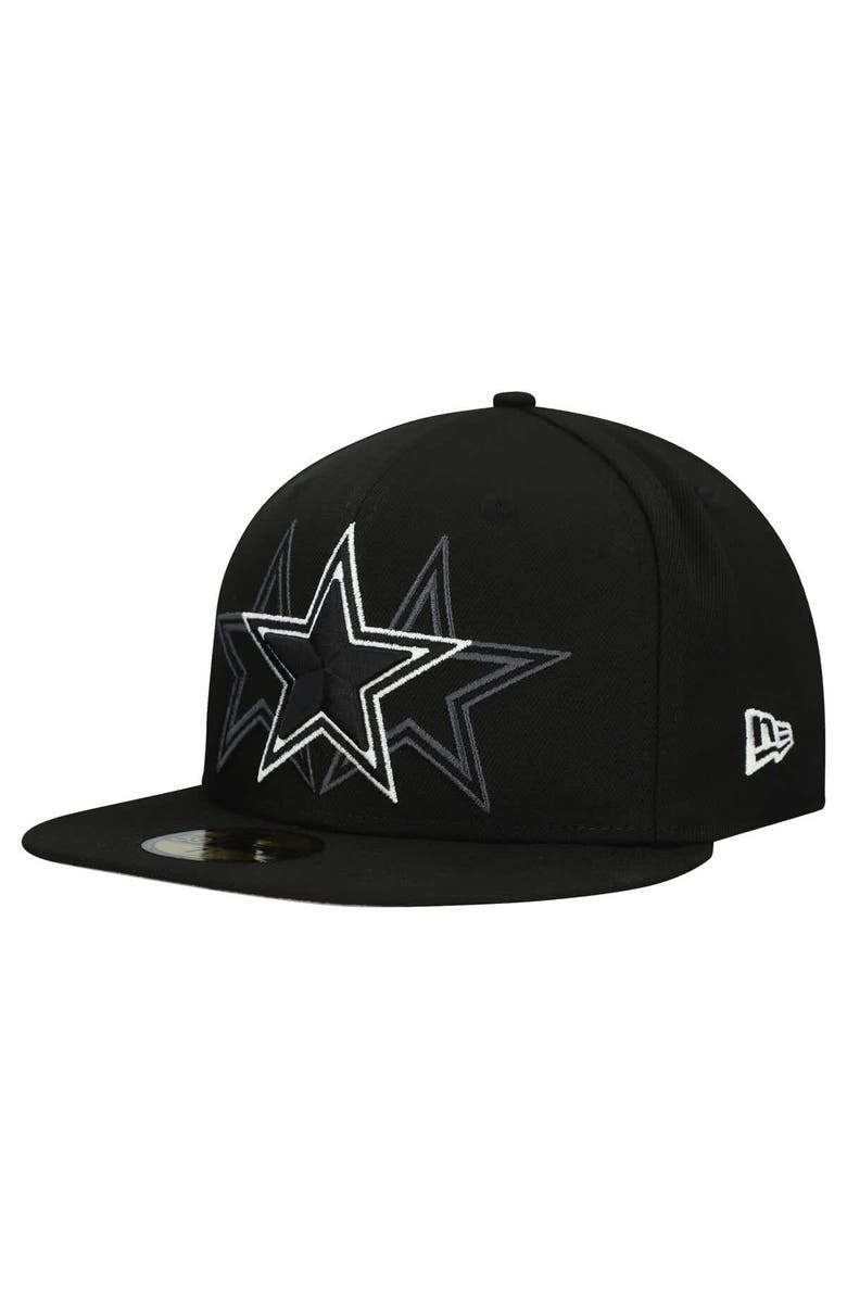 New Era Men's New Era Black Dallas Cowboys Tri-Hit 59FIFTY Fitted Hat, Main, color, Black