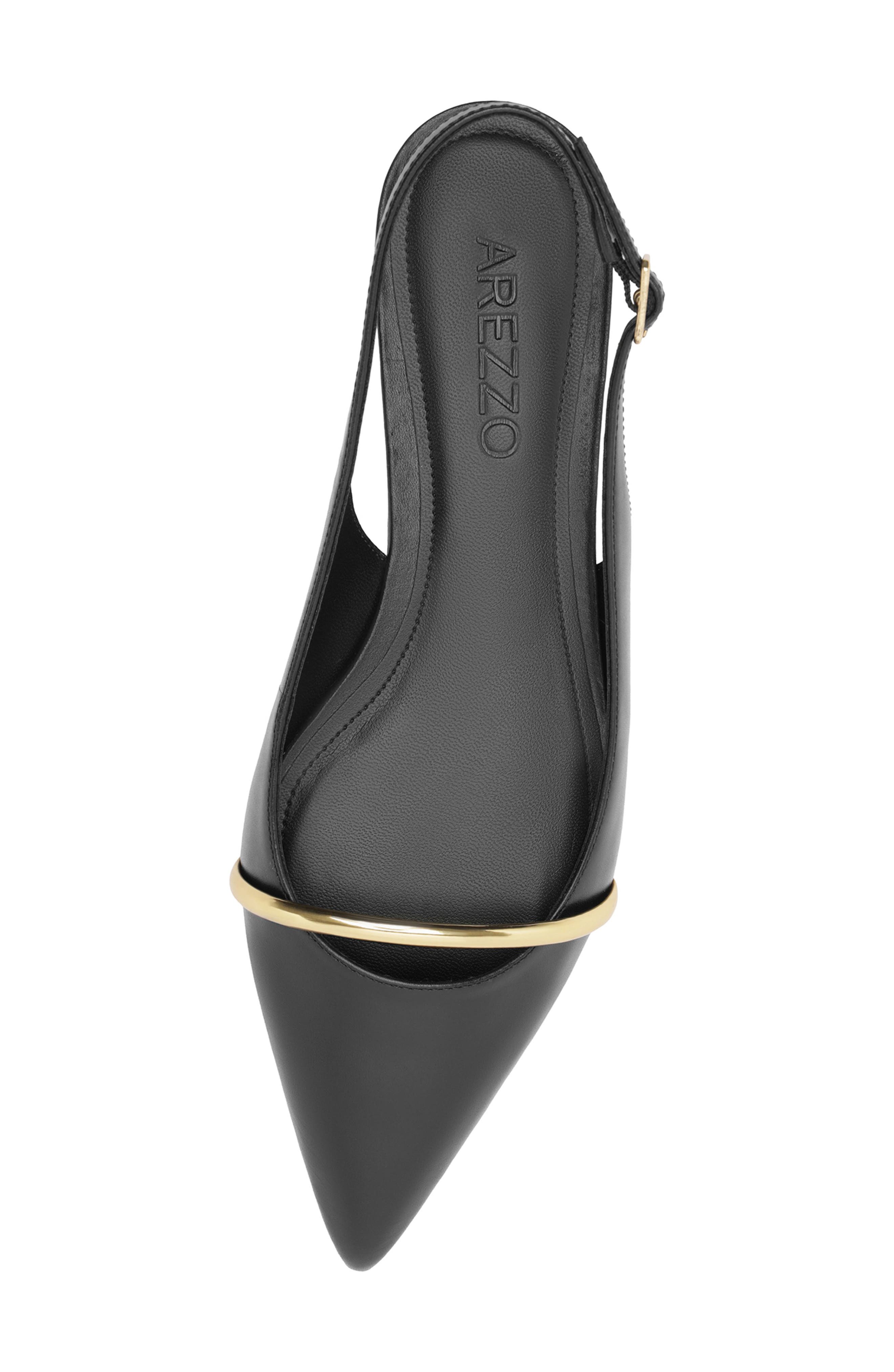Margaret Slingback Pointed Toe Flat, Alternate, color, BLACK