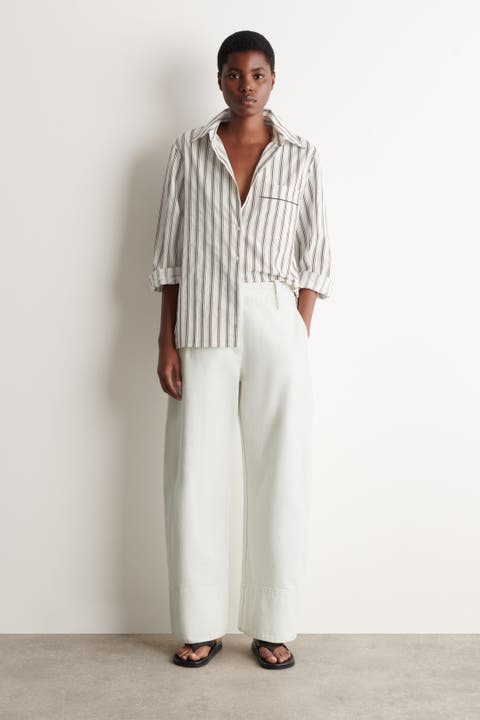 Denim Barrel-leg Pants