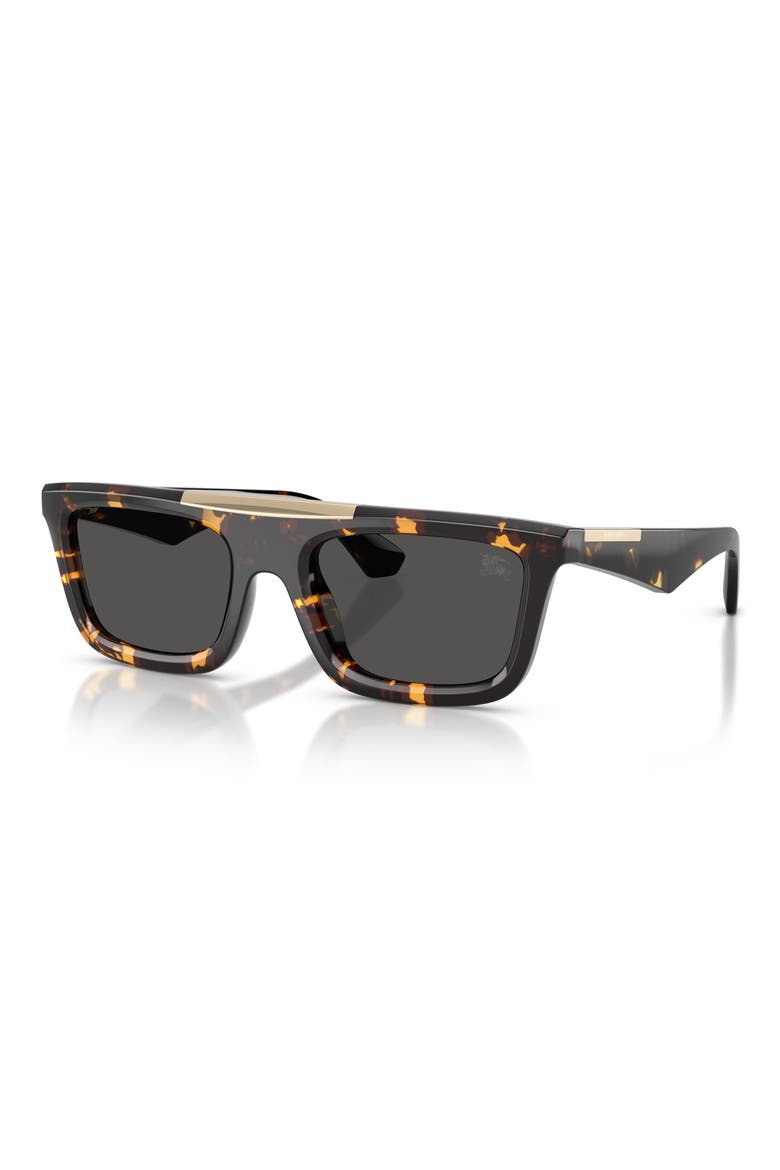 54mm Rectangular Sunglasses, Alternate, color, YELLOW HAVANA / DARK GREY