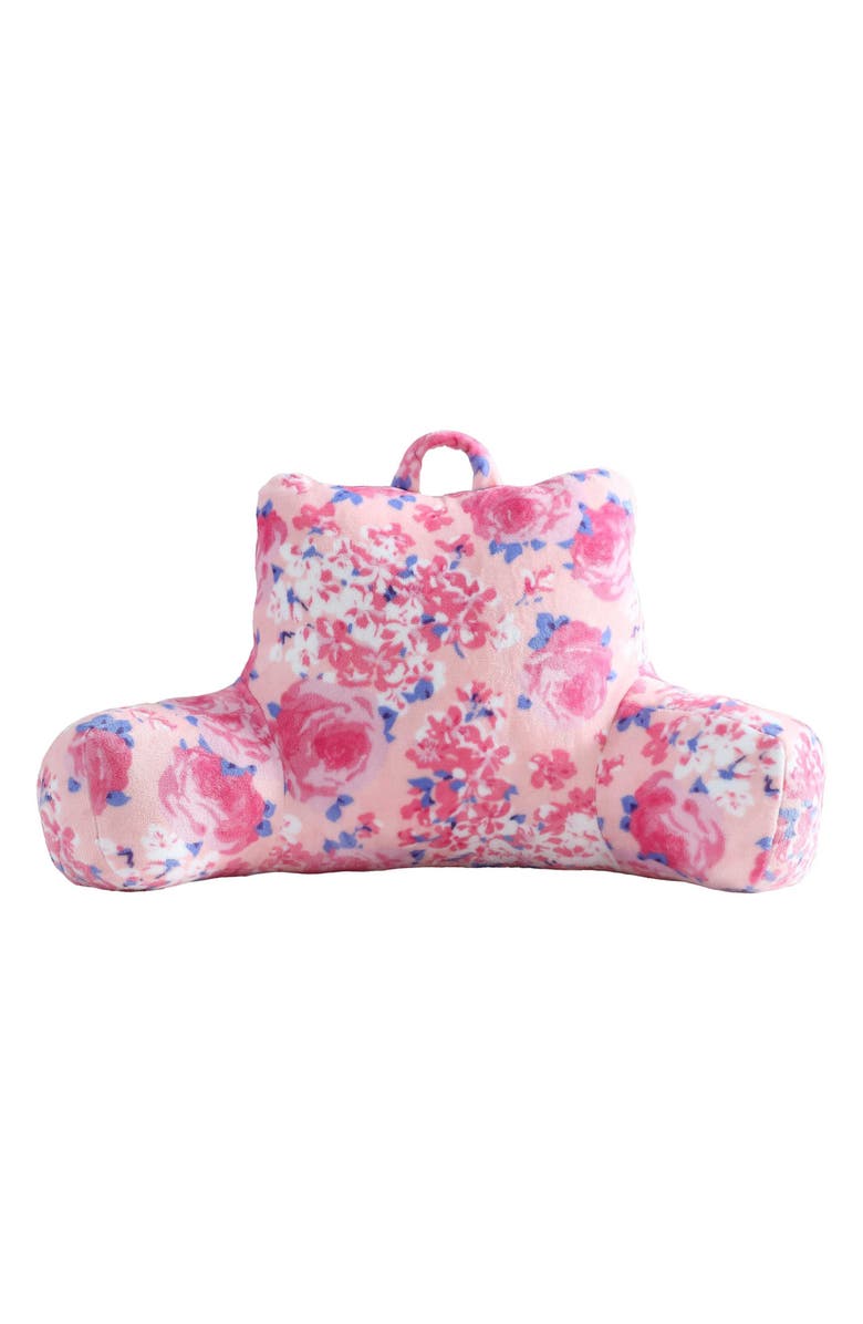 Betsey Johnson Floral Plush Back Rest Decor Pillow, Main, color, Pink