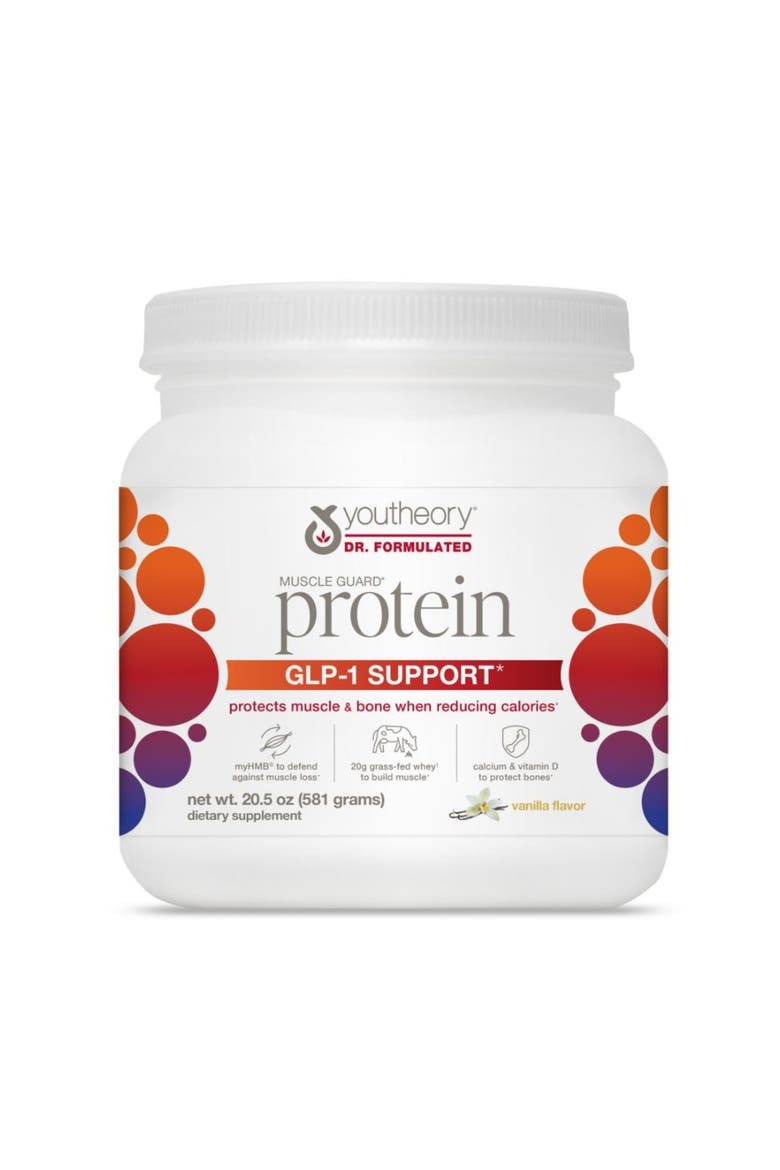Muscle Guard Protein GLP-1 Support Vanilla Whey Protein Powder 20.5 oz, Main, color, None