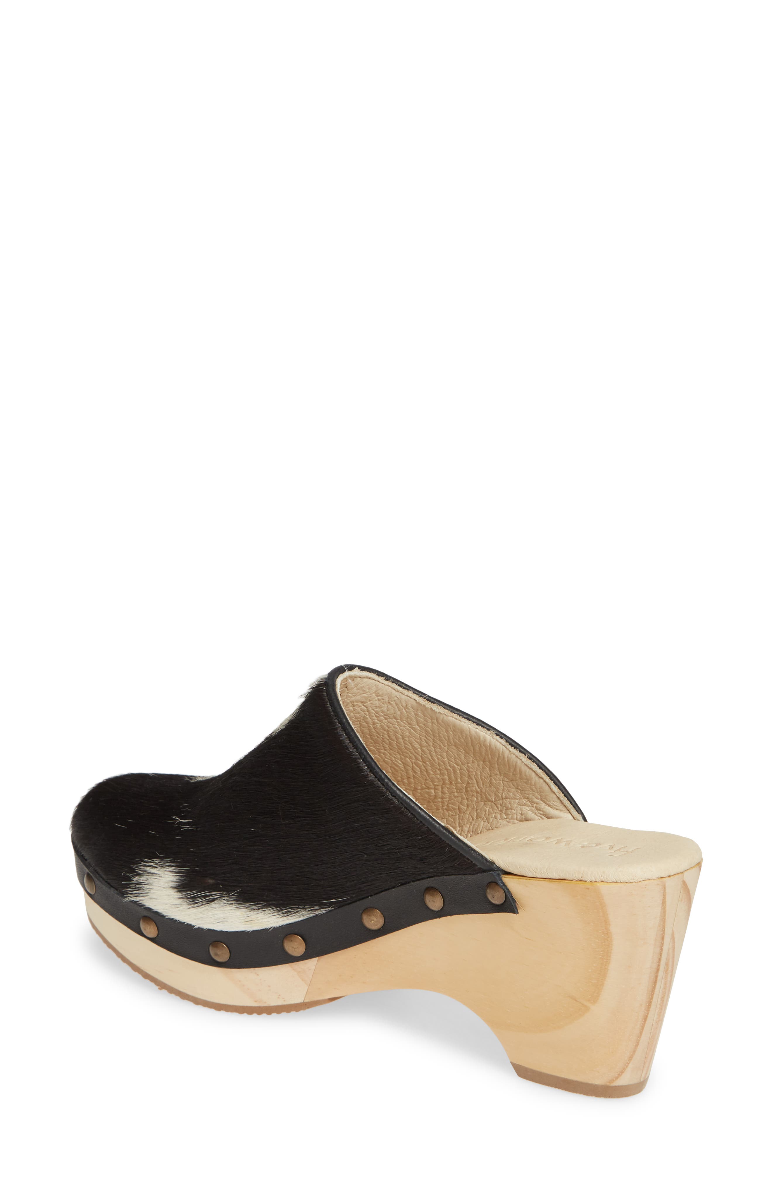 Zorba Clog, Alternate, color, BLACK/ WHITE COW CALF HAIR