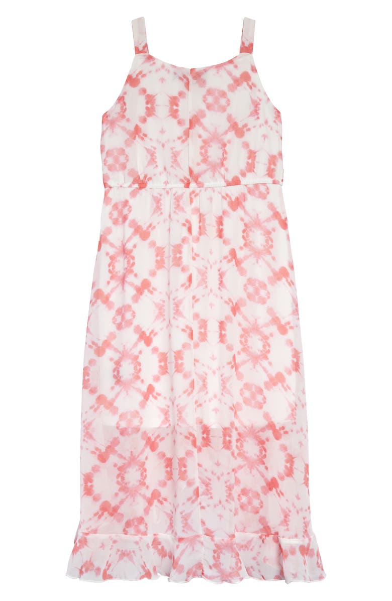 Trixxi Girl Sleeveless Tie Dye Ruffle Midi Dress, Alternate, color,
