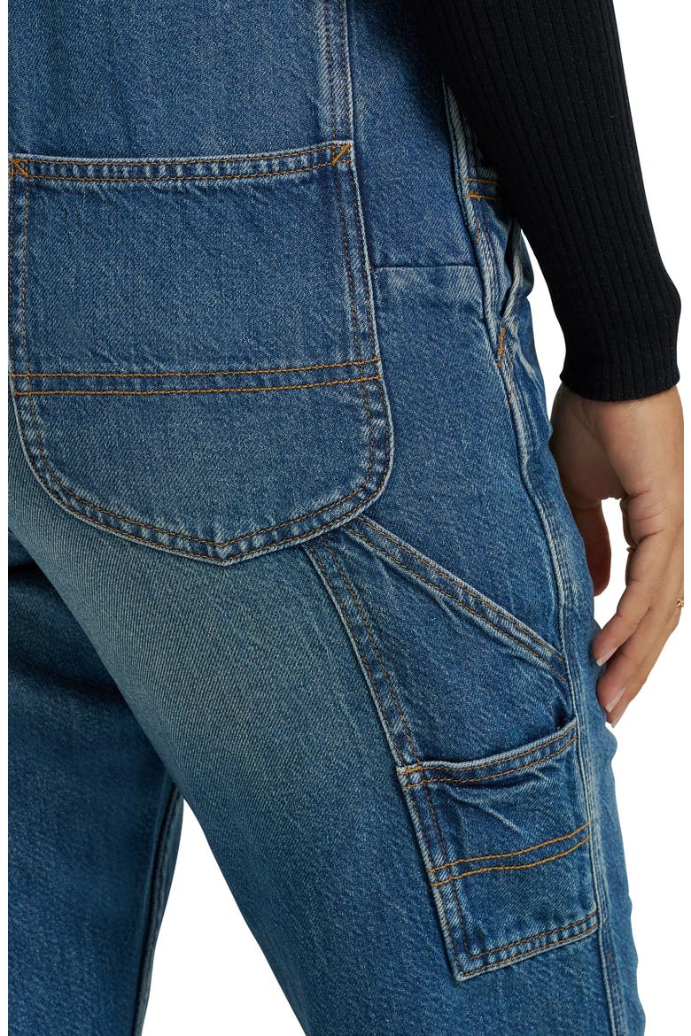Slim Straight Leg Denim Overalls, Alternate, color, BOLD TAKE