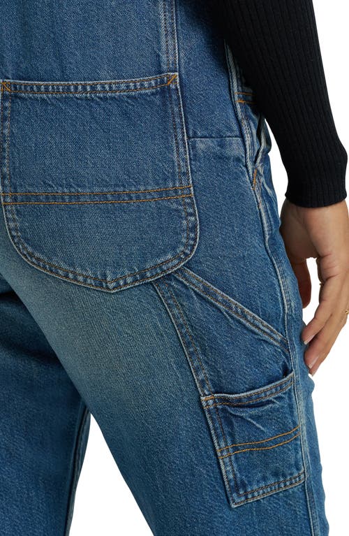 Lee Slim Straight Leg Denim Overalls In Blue