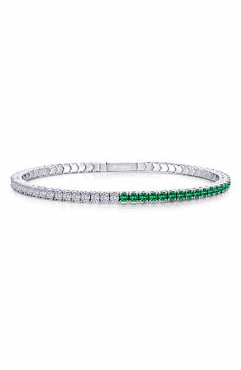 Classic Simulated Diamond & Simulated Emerald Bangle