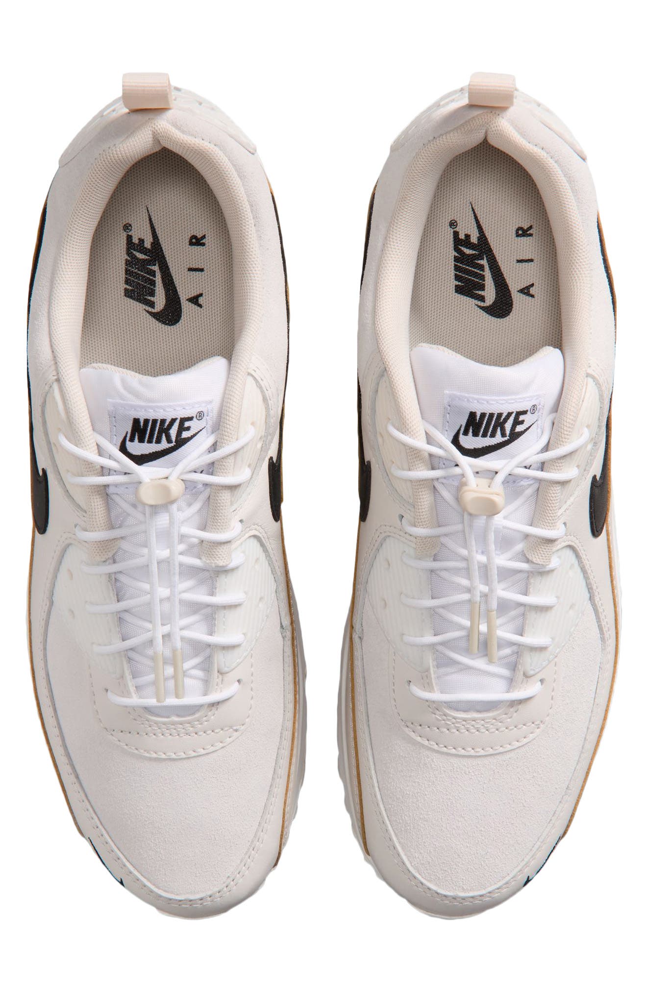 Air Max 90 Sneaker, Alternate, color, WHITE/ OREWOOD BROWN
