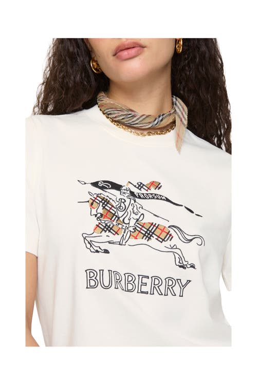 Burberry Ekd Sketch Cotton T-shirt In White