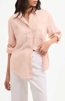 Veronica Beard Gil Linen Button-Up Shirt