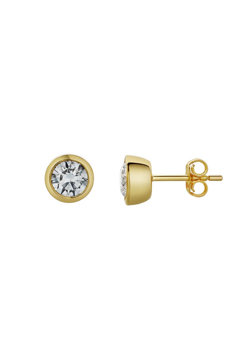 Alisha 1.5 Ct TW Lab Grown Round Diamond Studs Bezel 14K Gold Earrings, Alternate, color, 14K Yellow Gold
