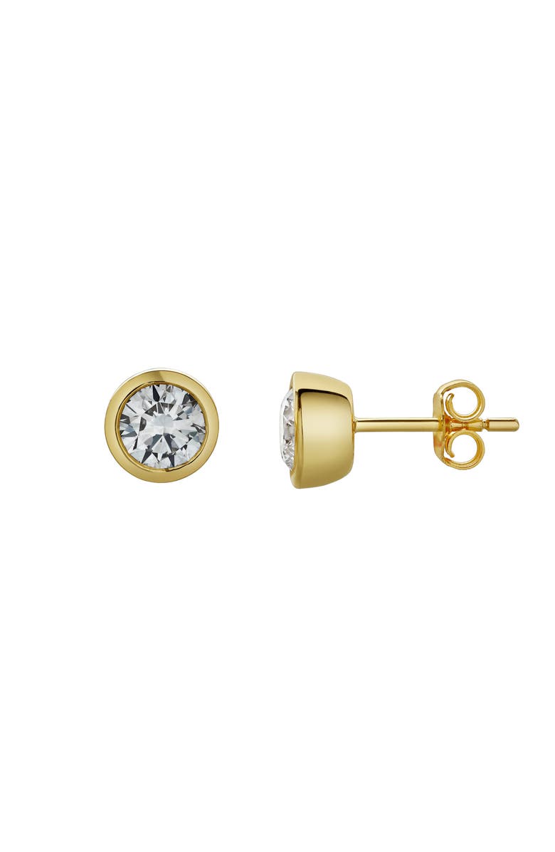 LuvMyJewelry Alisha 1.5 Ct TW Lab Grown Round Diamond Studs Bezel 14K Gold Earrings, Alternate, color, 14K Yellow Gold
