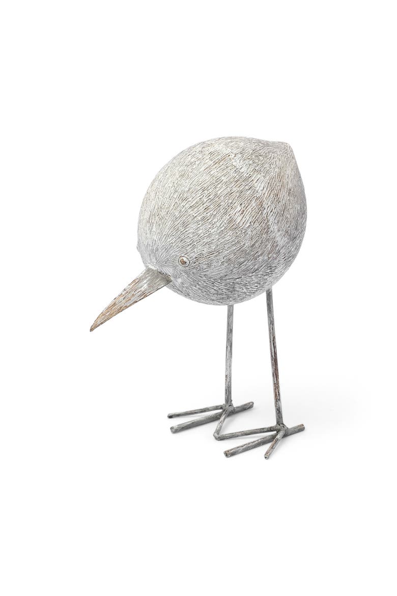 Snipe Resin Bird Ornament with Metal Feet, Main, color, Grey