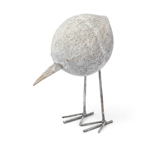 Snipe Resin Bird Ornament with Metal Feet