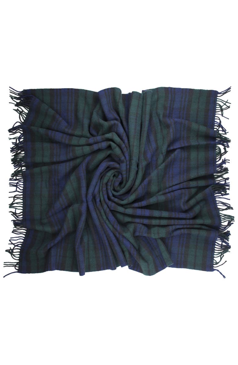 Prince of Scots Highland Tweeds Pure New Wool Fluffy Throw, Main, color, Black Watch