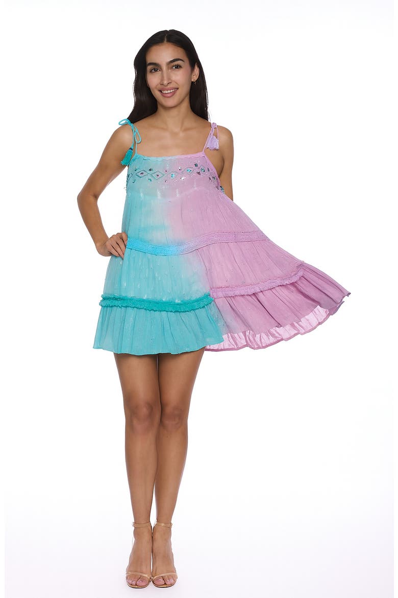 Tie Strap Tiered Dress, Alternate, color, LIGHT PURPLE