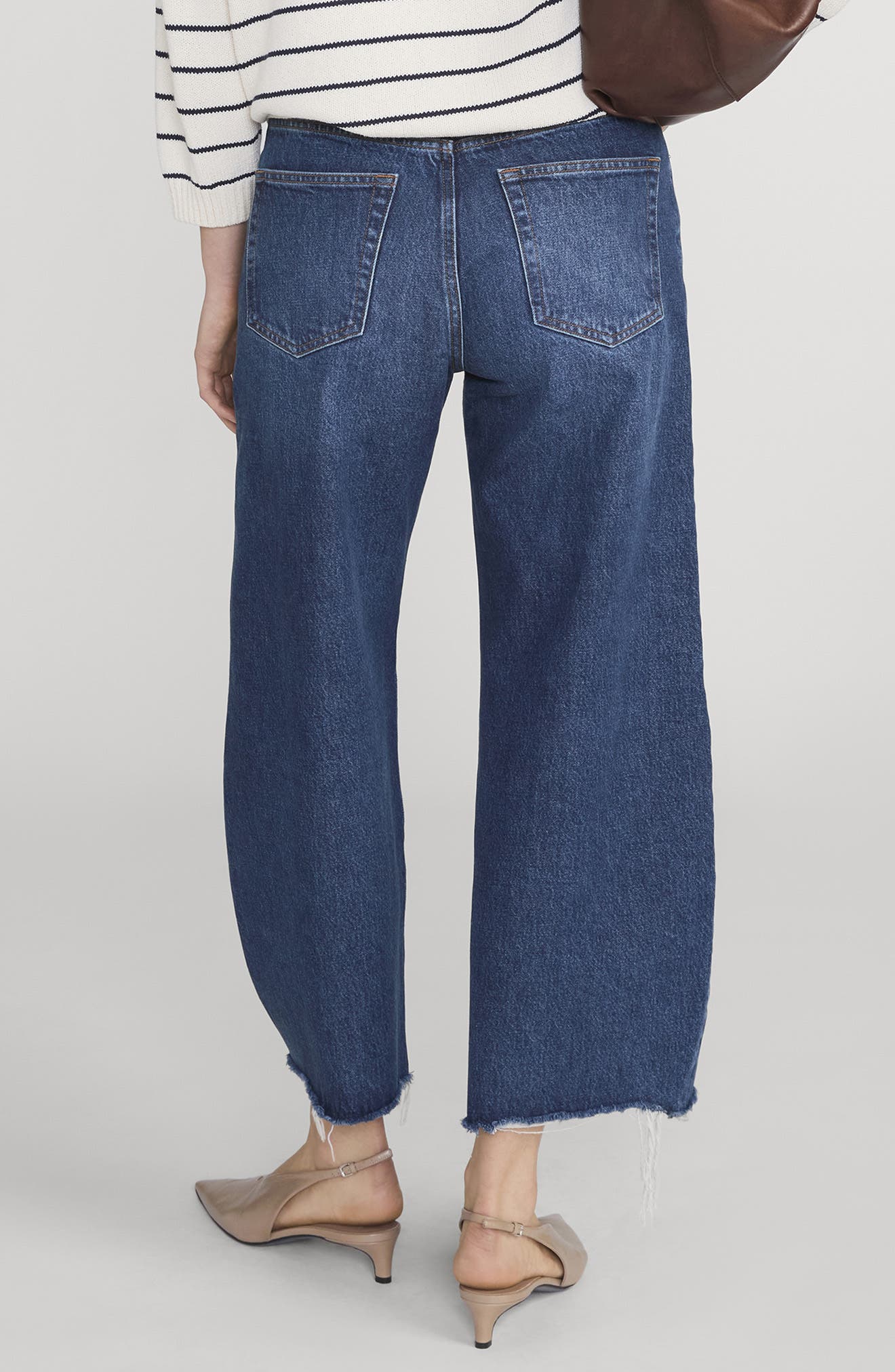 Bowed Raw Hem Straight Leg Jeans - image 2