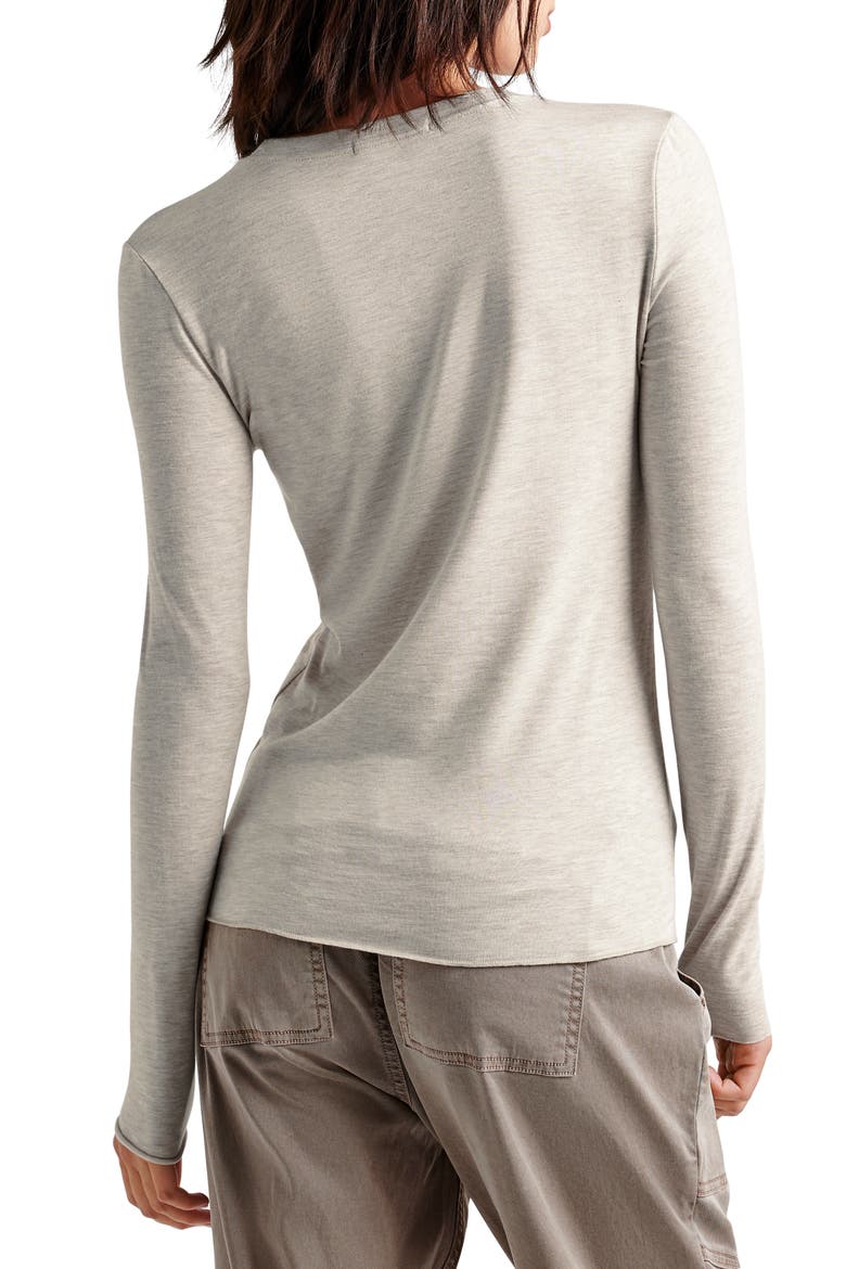 Long Sleeve Crewneck T-Shirt, Alternate, color, PALE OAK HTHR