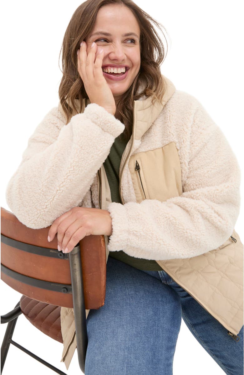 FatFace Women's Plus Size Honey Fleece Quilted Jacket, Alternate, color,