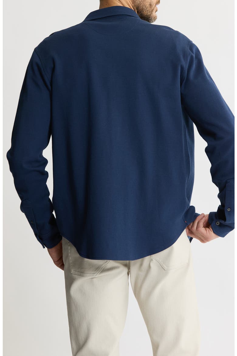 Stretch Pima Cotton Button-Up Shirt, Alternate, color, NAVY