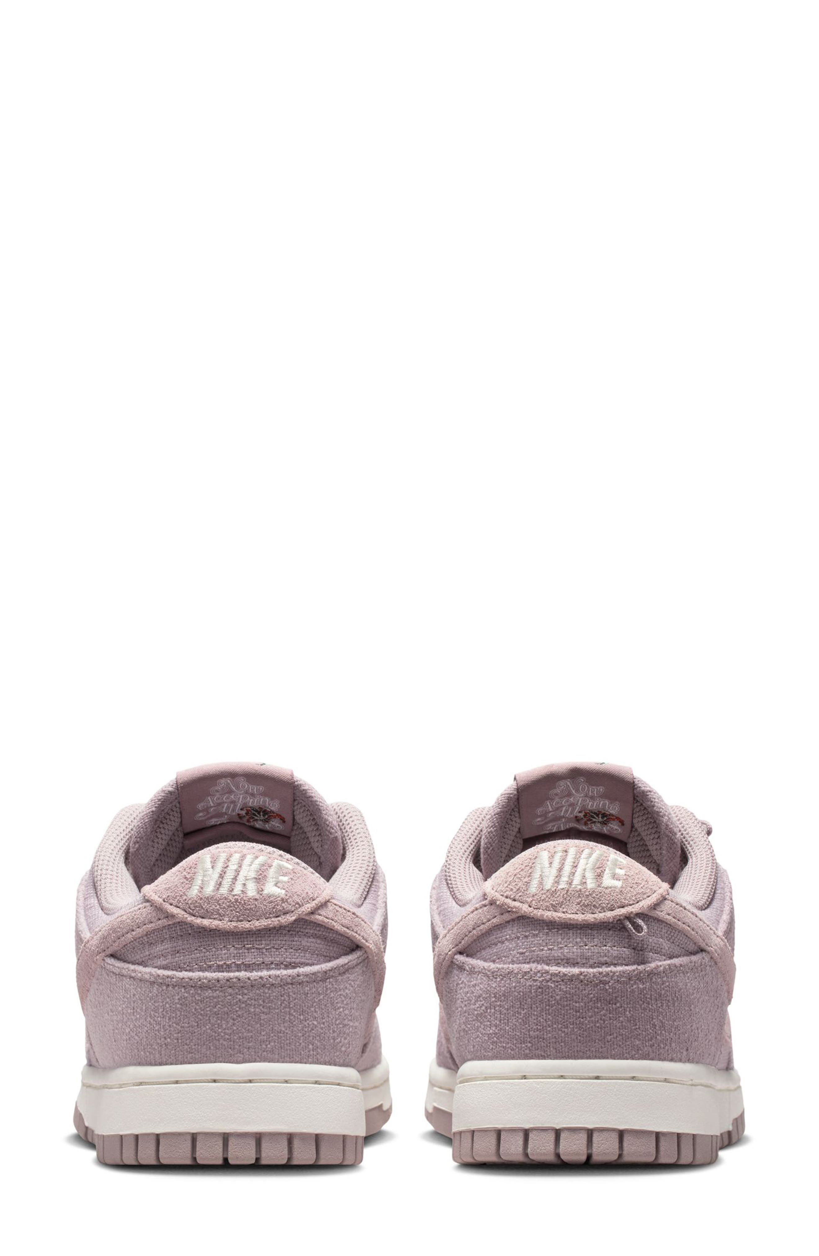 Nike Dunk Low Basketball Sneaker, Alternate, color, Light Violet Ore/ Sail/ Gold