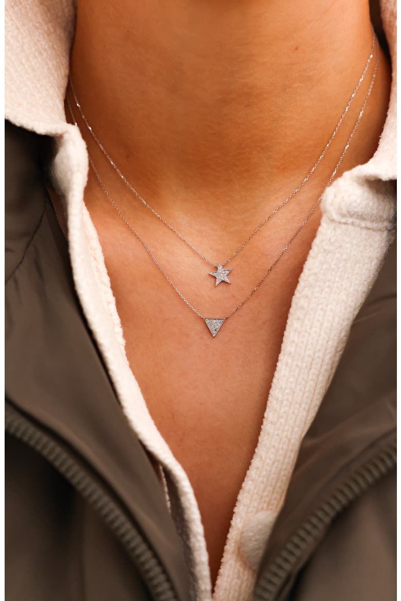 'Emily Sarah' Diamond Triangle Pendant Necklace, Alternate, color, WHITE GOLD