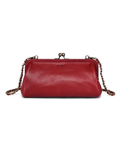 Iris Genuine Leather Vintage Frame Crossbody Bag