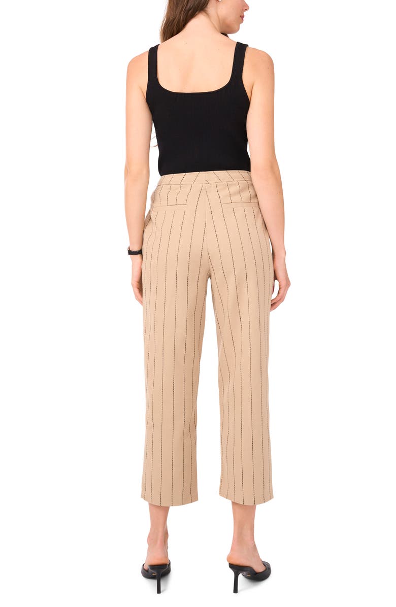 Halogen<sup>®</sup> Stripe Linen & Cotton Crop Pants, Alternate, color, Dusty Camel