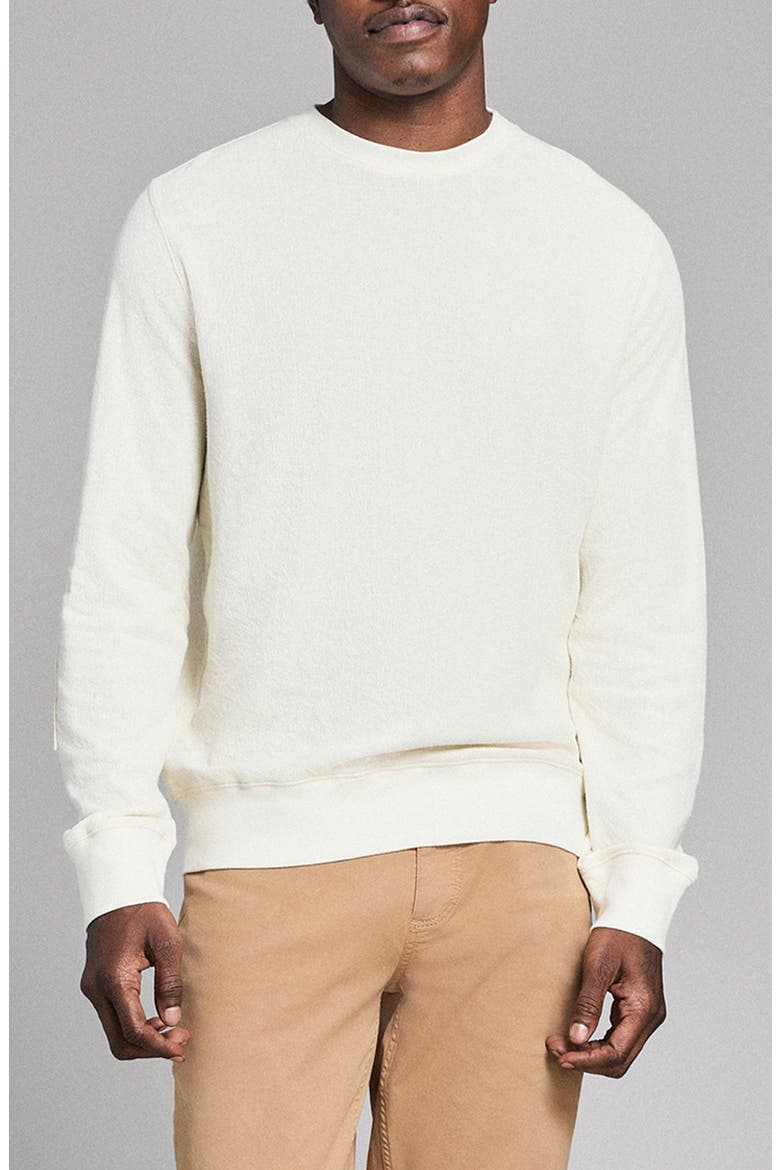 Rib Crinkle Cotton Sweatshirt, Main, color, WHITE