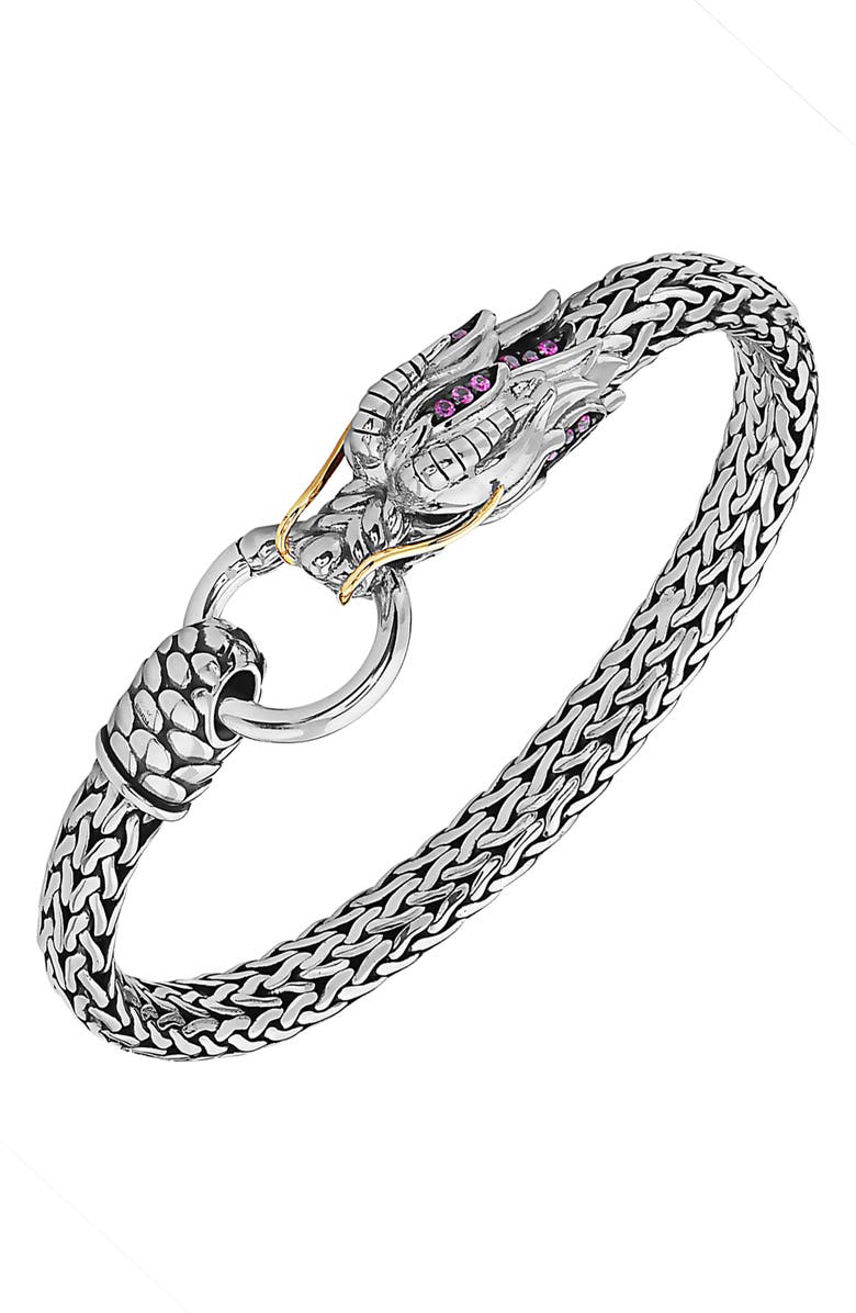 EFFY Sterling Silver & 14K Gold Ruby Dragon Bracelet, Alternate, color, 