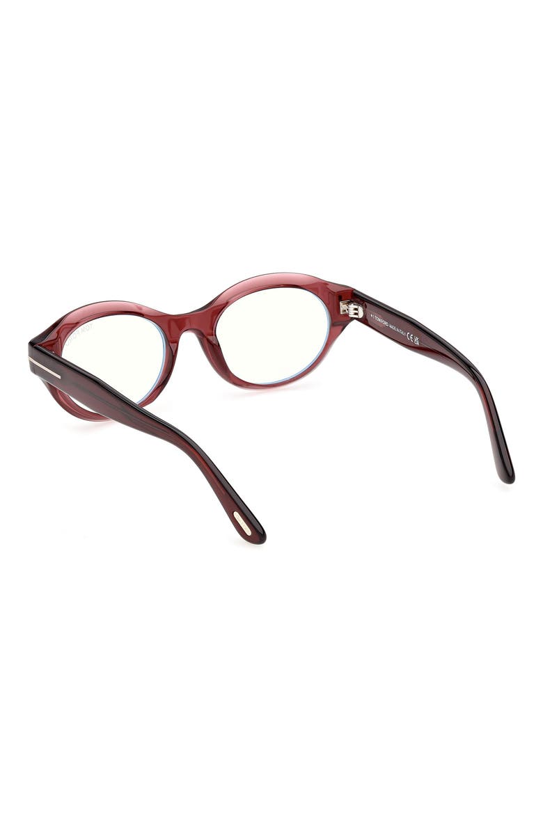 51mm Oval Sunglasses, Alternate, color, SHINY TRANSPARENT DARK BURGUN