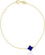 The Lovery Fine Jewelry Mini Lapis Single Clover Bracelet