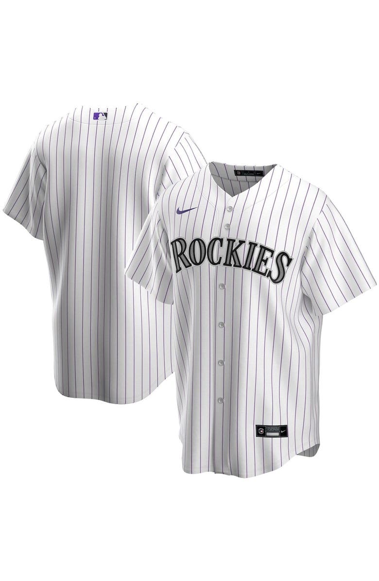 Nike Men's Nike White Colorado Rockies Home Replica Team Jersey, Alternate, color,