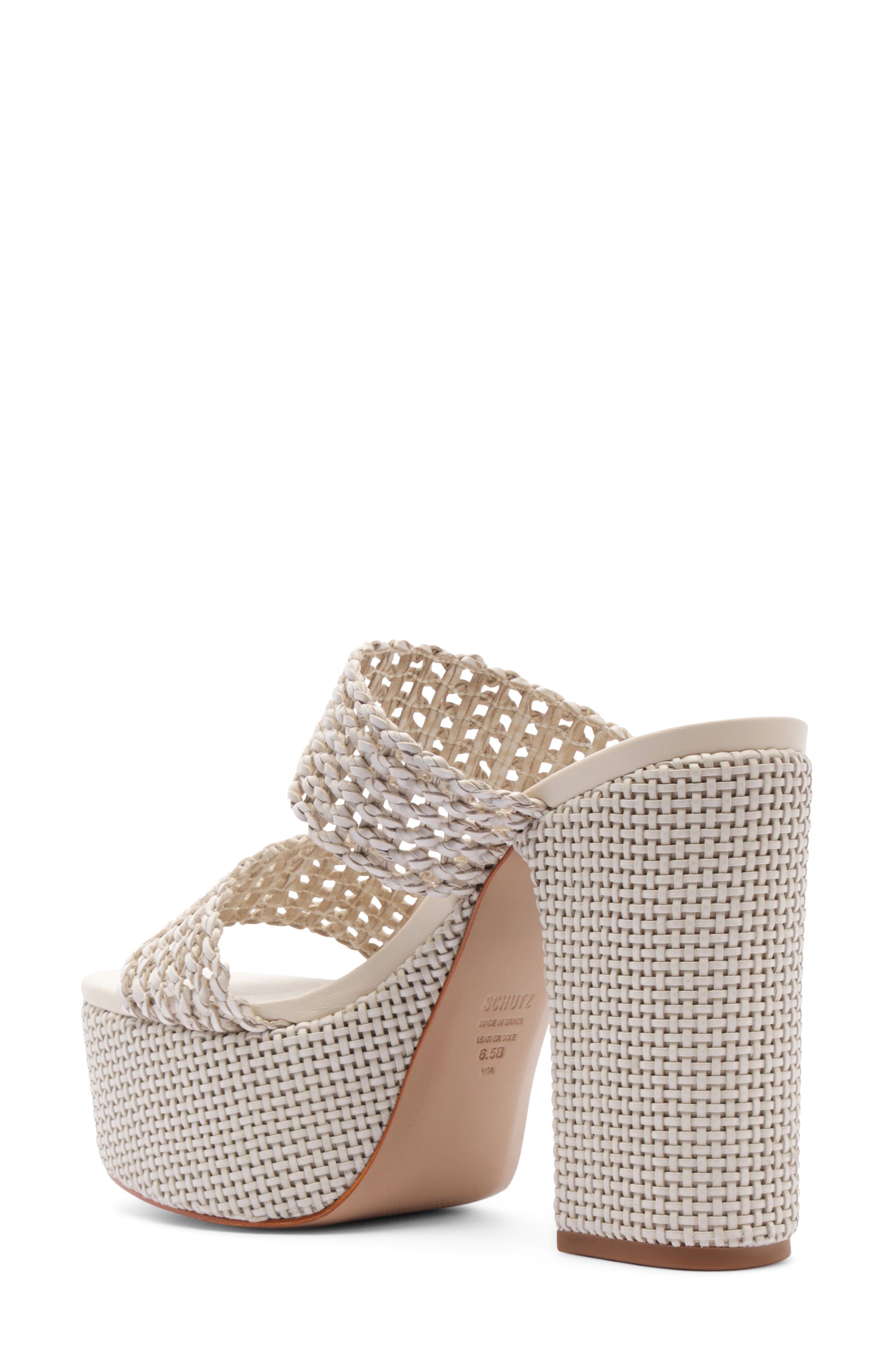 Schutz Aberdeen Platform Slide Sandal, Alternate, color, Sugar White