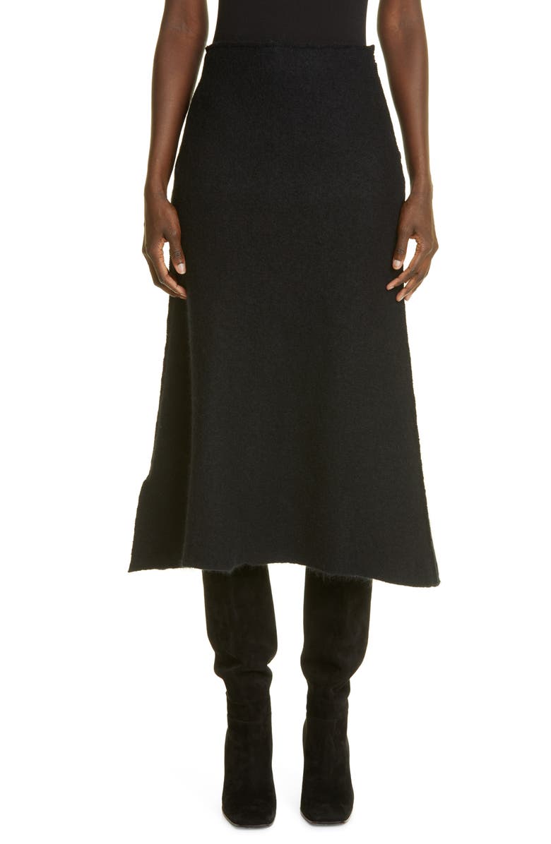 Jil Sander Felted Wool Blend Midi Skirt, Main, color, 