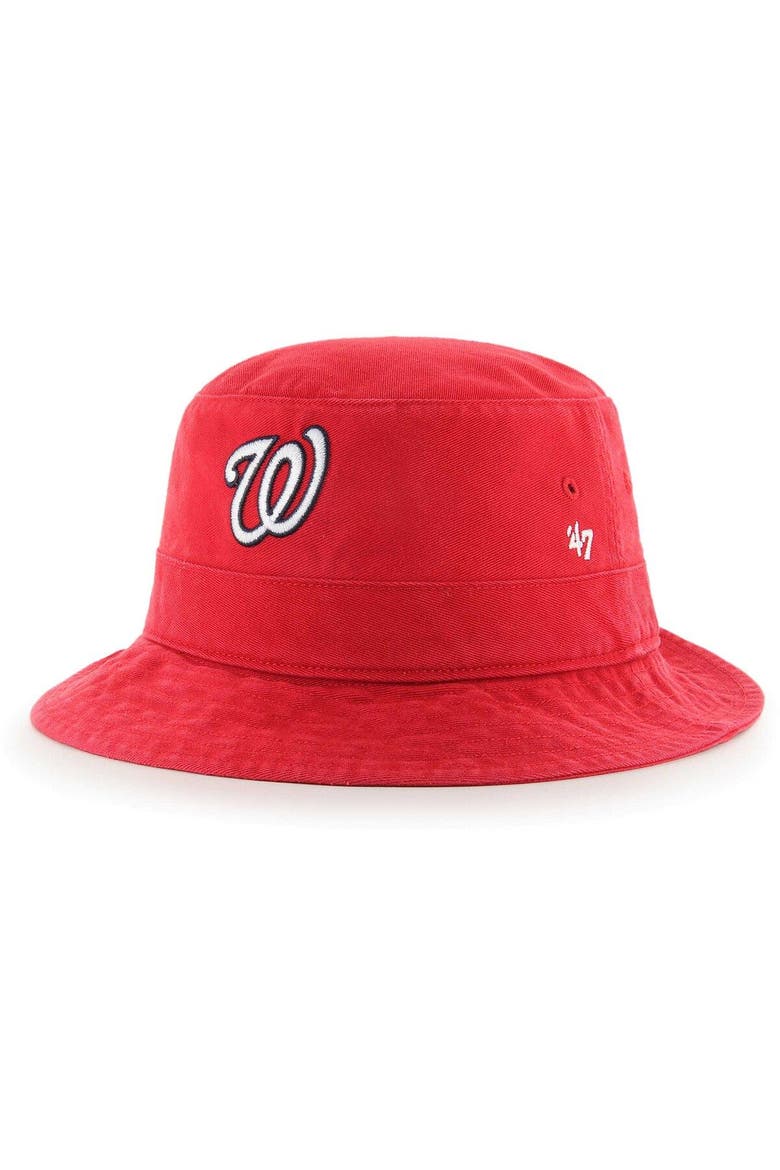 Men's '47  Red Washington Nationals Primary Bucket Hat, Main, color, Red