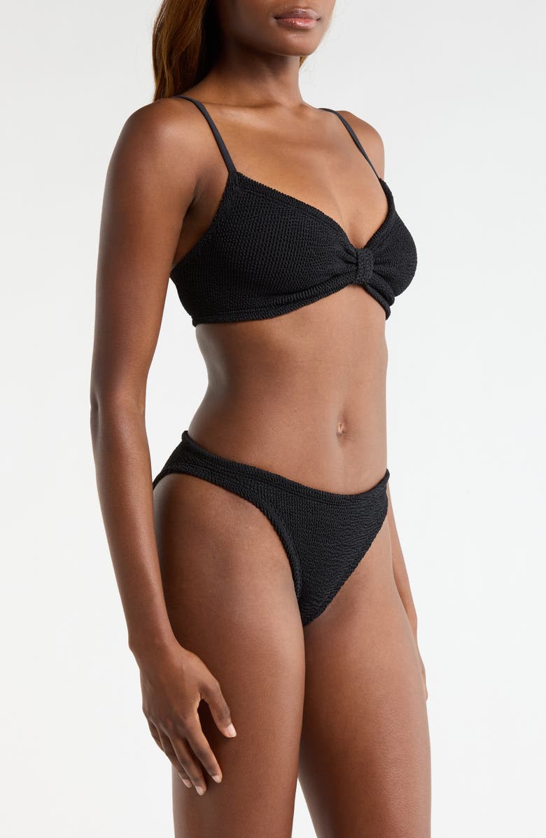 Hunza G Alicia Textured 2-Piece Bikini, Alternate, color, Black