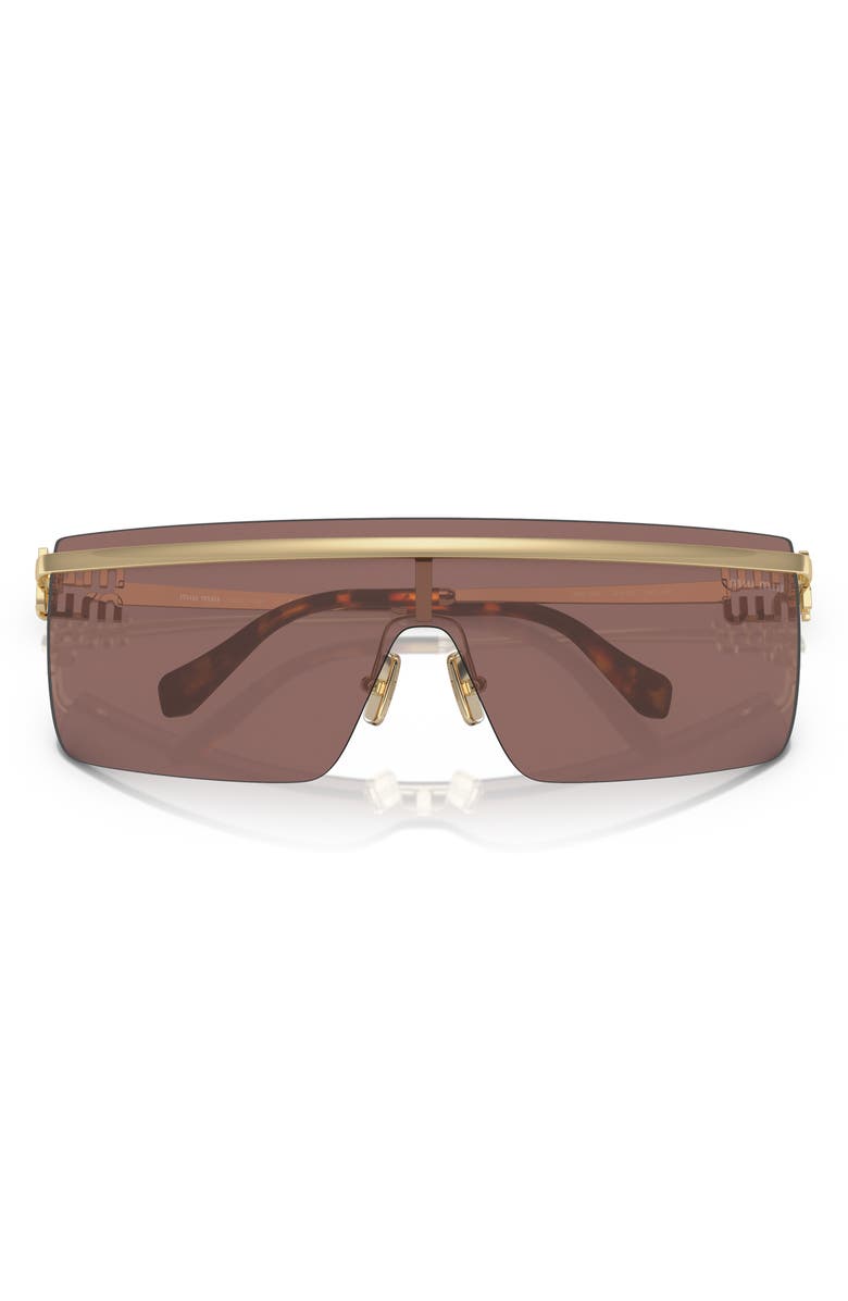 Miu Miu 142mm Rimless Shield Sunglasses, Main, color, Brown