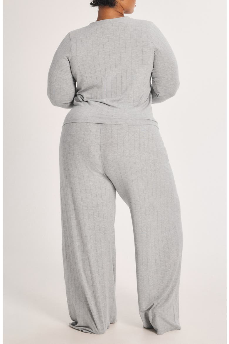 Sleek Stitch Sleep Henley, Alternate, color, PLATINUM GREY