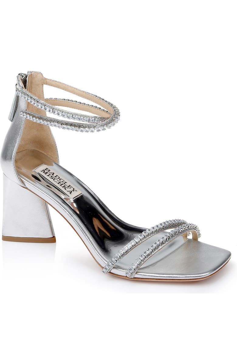 Badgley Mischka Collection Lillie Ankle Strap Sandal, Main, color, Silver